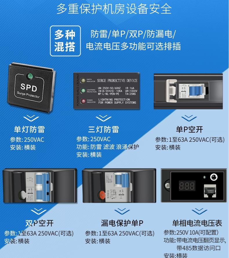 MG3538663三燈防雷32A防雷PDU多重保護機房設備